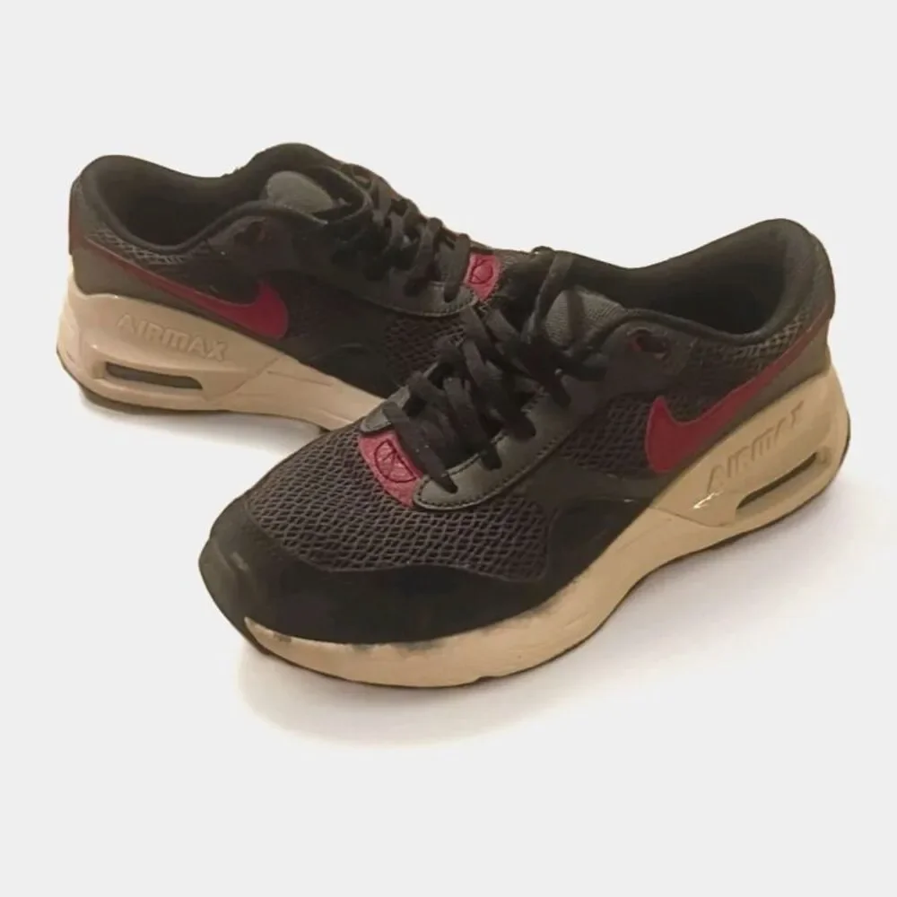 Nike Air Max System Black Red White DM9537-003 Boys Size  7Y